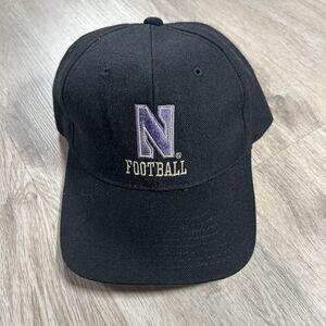 Vintage‎ Champion Northwestern Wildcats Hat Snapback Black Wool Cap